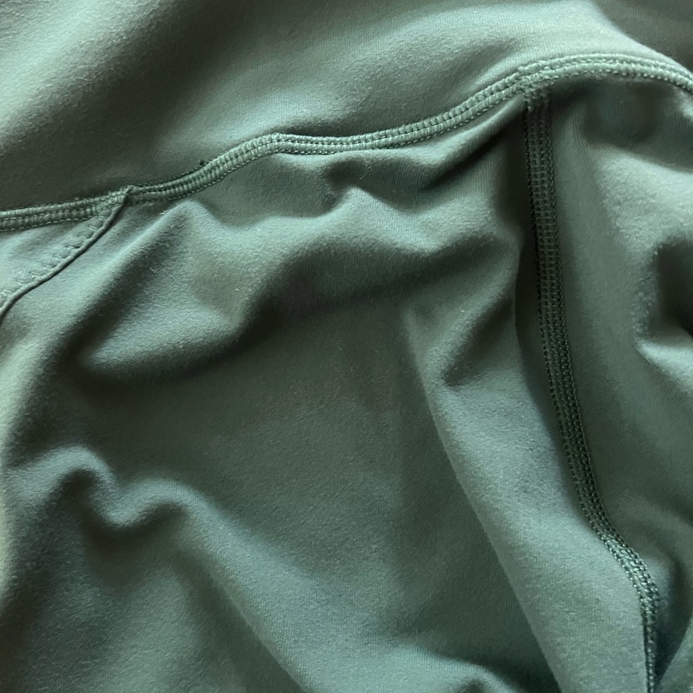 lululemon High Times Rhythm lace up mesh Tights- size 10, 25” inch Dark Green - Picture 8 of 8